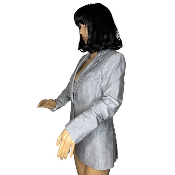 Tommy Hilfiger Two-Button Oxford Chambray Blazer blue preppy chic size 6 - Picture 8 of 16